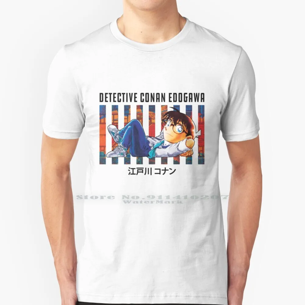 Detective Conan Edogawa T Shirt 100% Puro Cotone Anime Manga Detective Conan Grigio Edogawa Shinichi Kudo Shibuya Tokyo Giappone