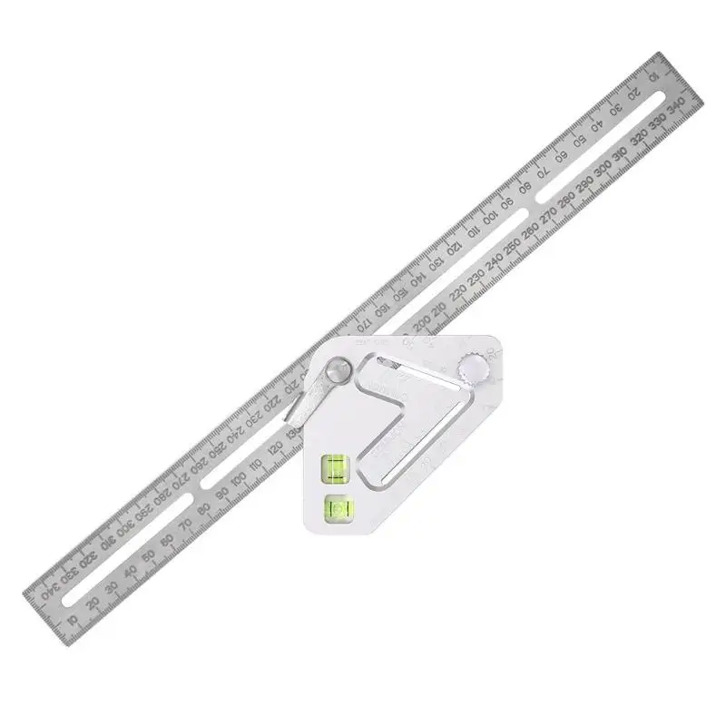 

Multi-function Angle Level Ruler Triangle Aluminium Alloy Woodworking Combination Square Ruler Measuring Tool 350X70X20mm