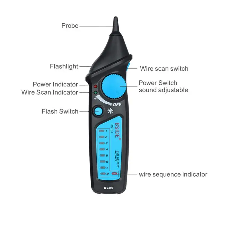 Bside FWT81 кабельный трекер RJ45 RJ11 телефонная Проводная сеть LAN tv Электрический тестер линии поиска