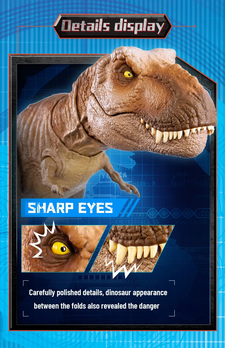 Modelo de Brinquedo para Crianças Jurássico Mundo Tiranossauro Ataque Primário Som Realista Agitando Juntas Móveis Dinossauro Menino Presente 56cm Rex 8 som realista agitando juntas móveis dinossauro modelo