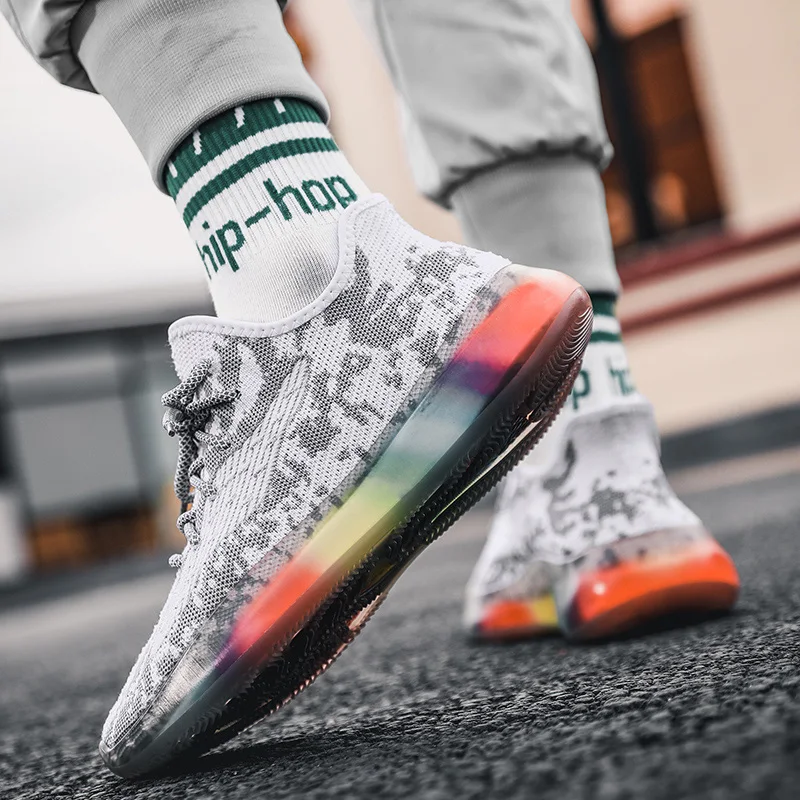 Мужские кроссовки Flyknit; удобные дышащие мужские спортивные кроссовки; Повседневная модная обувь для трекинга; Прямая поставка; AODLEE