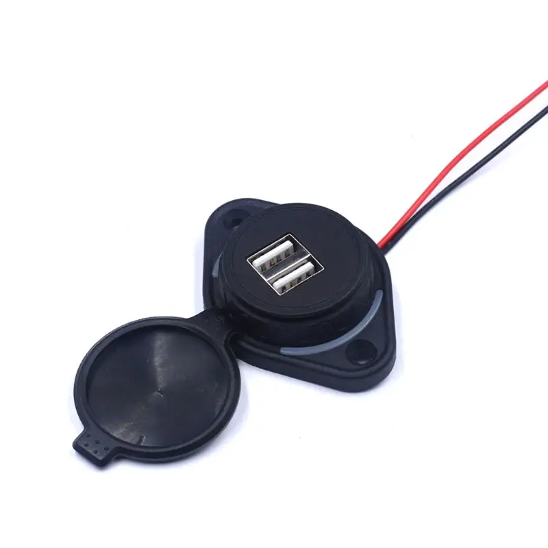 3.1A двойной USB Автомобильное зарядное устройство водонепроницаемый автомобильное контактное гнездо с Светодиодный индикатор B0KF