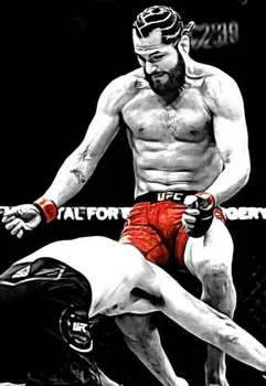 

Jorge Masvidal vs Askren Flying Knee Art Film Print Silk Poster Home Wall Decor 24x36inch