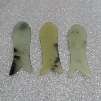 

2pcs Fish Gouache Scraper Face Massager Natural Jade Guasha Board Facial Eye Acupuncture Therapy SPA Health Care Massage Tool
