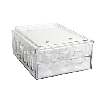 

2 Layer Household Drawer Box, Plastic Transparent Refrigerator Storage Box