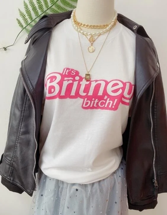 Sunfiz HJN Britney Spears Футболка это Бритни сука! из хлопка Потрясающая Летняя