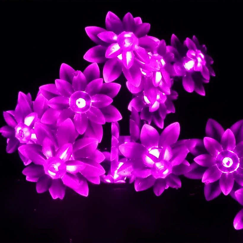 Chiclits 30 LED Solar Double-layer Lotus Flower Fairy Waterproof Light Outdoor String lights Christmas Garden Decoration Lamp | Лампы и