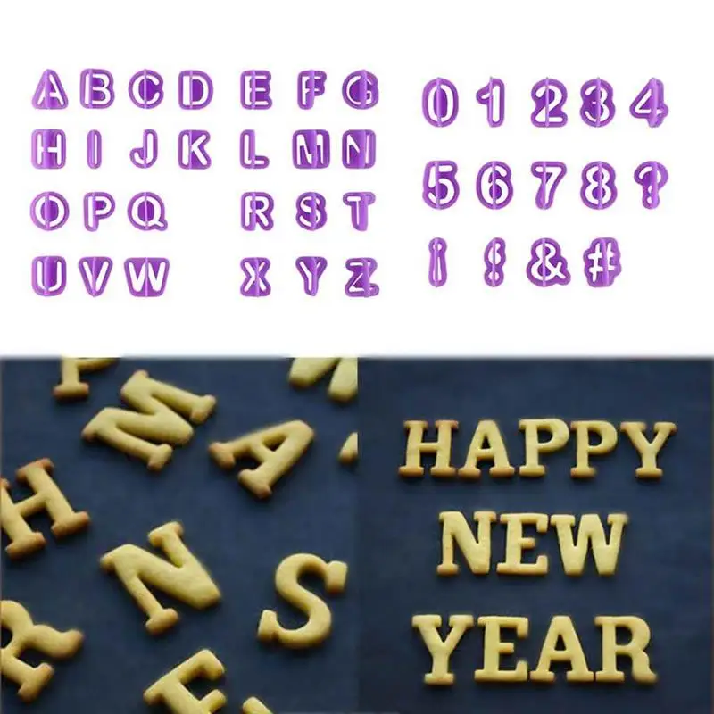 40Pcs/set Letter Cake Molds Alphabet Biscuit Mould Number Fondant Cookie Cutter Pan Mold Sugar Shape Maker