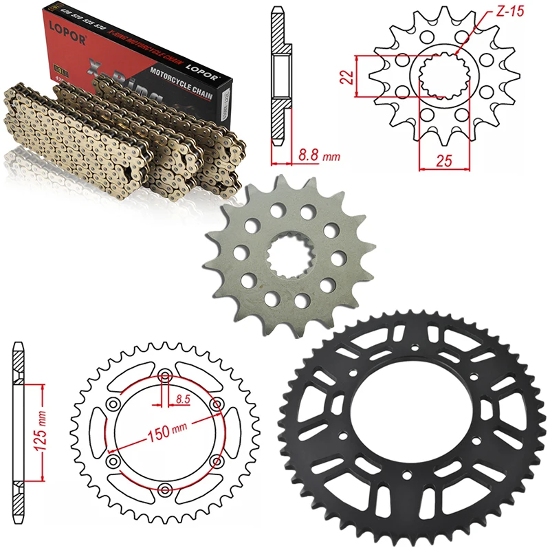 duke 125 chain sprocket price