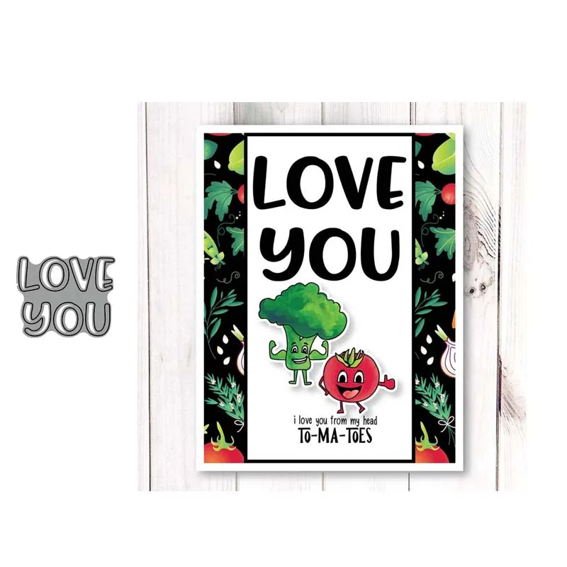 Металлические режущие штампы с надписью LOVE you декоративные для скрапбукинга