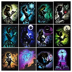 Disney pintura de diamantes de dibujos animados de princesa oscura, arte 5D, juego de bordado de Hobby, regalo completo para niños, mosaico para decoración del hogar