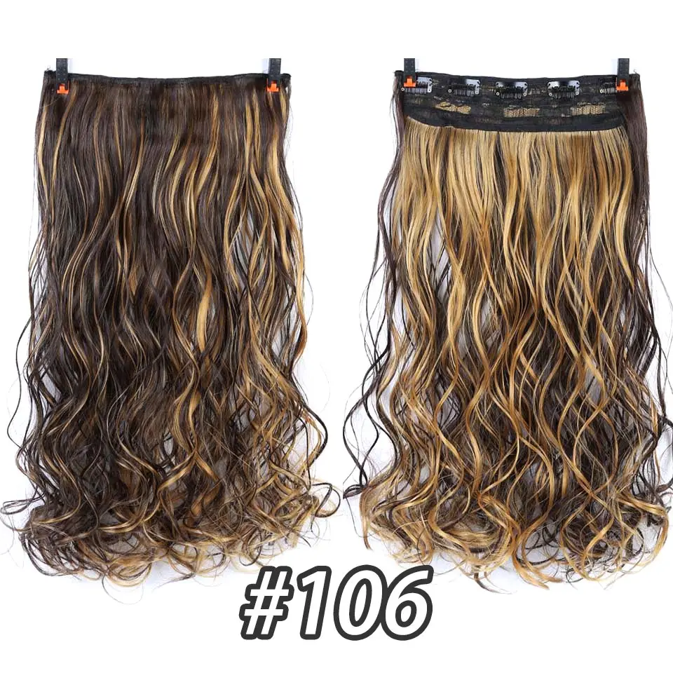 DIFEI длинные волнистые термостойкие синтетические волосы на заколках для наращивания для женщин натуральные женские волосы 3 цвета 3 размера - Цвет: 106