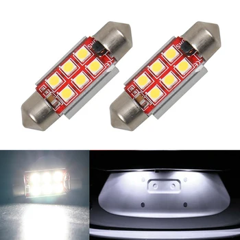 

2x Dome Festoon 3030SMD Error free Bright White LED License Plate Light For Volkswagen Golf 3 4 5 6 Passat 3c B6 B5 Polo