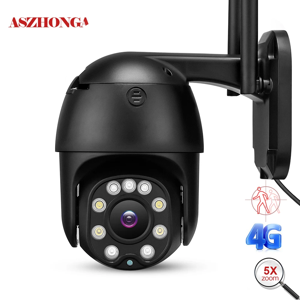 Беспроводная 4G Wifi камера безопасности 5MP 2MP автоматическое отслеживание PTZ IP 1080P HD