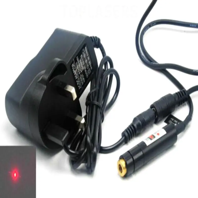 

1255 Focusable 5mw 635nm Orange Red Laser Dot Point Module w 5V Power Adapter