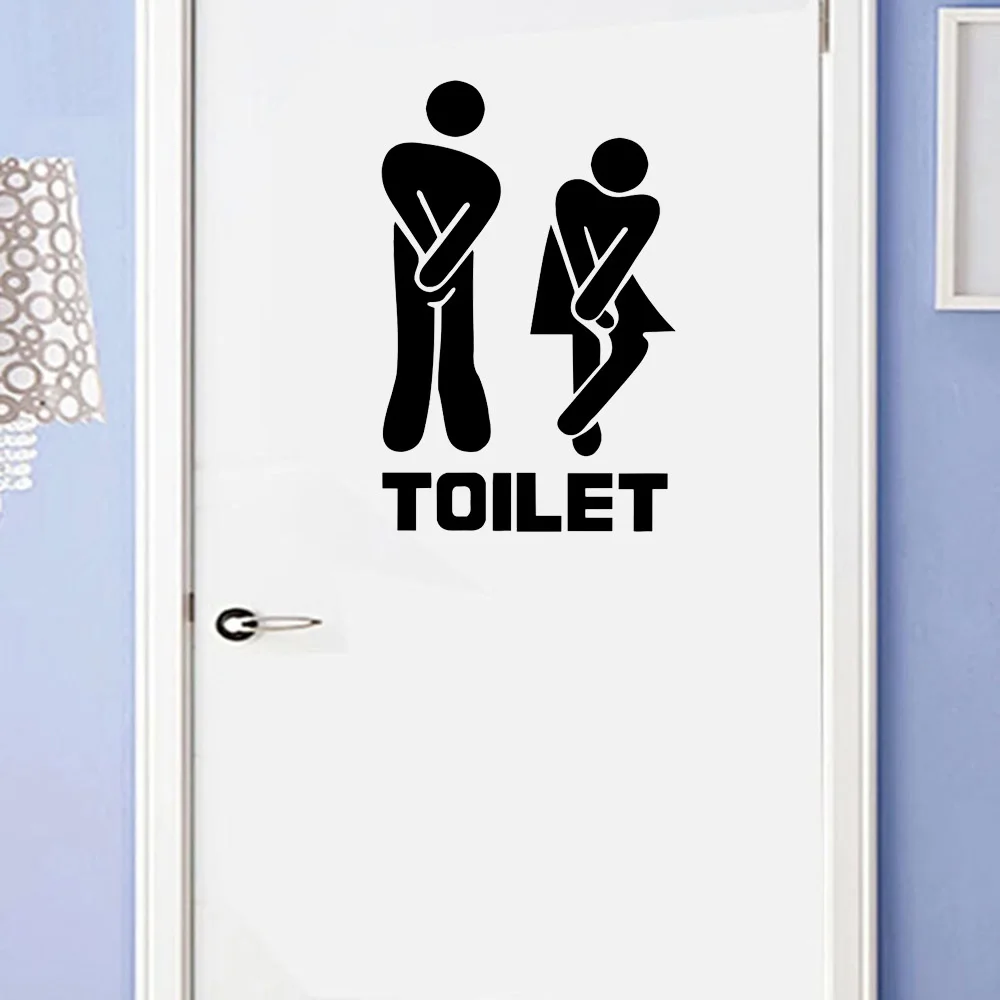 Ванная комната стены наклейки сиденье для унитаза вход настенный знак-наклейка