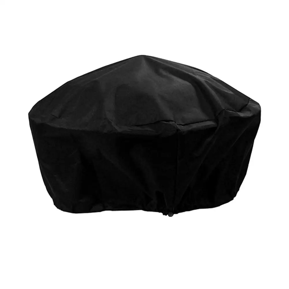 3 Sizes Waterproof Patio Fire Pit Cover Black UV Protector Grill BBQ Shelter Outdoor Garden Yard Round Canopy Furniture Covers