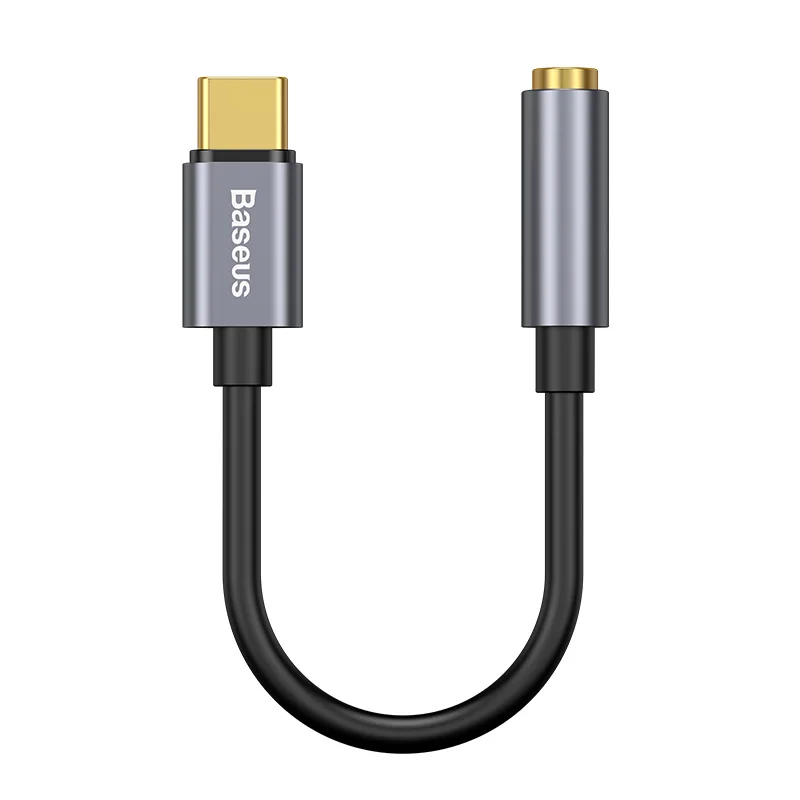 Baseus usb type C до 3,5 мм Aux адаптер USBC до 3,5 мм аудио адаптер для наушников для huawei Xiaomi OnePlus type-C 3,5 Jack OTG кабель - Цвет: Gray