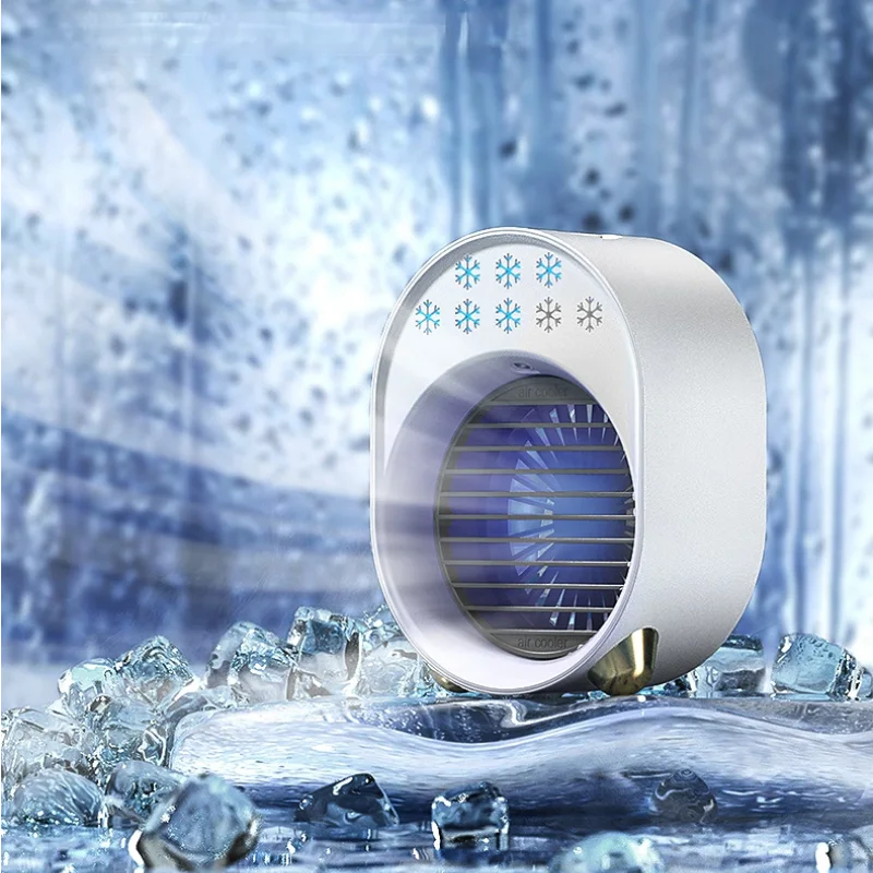 

GY Mini Fan Small Desktop Air Conditioner Air Cooler USB Spray Cold Humidifier Water Mute Portable Desktop Cooling Ice