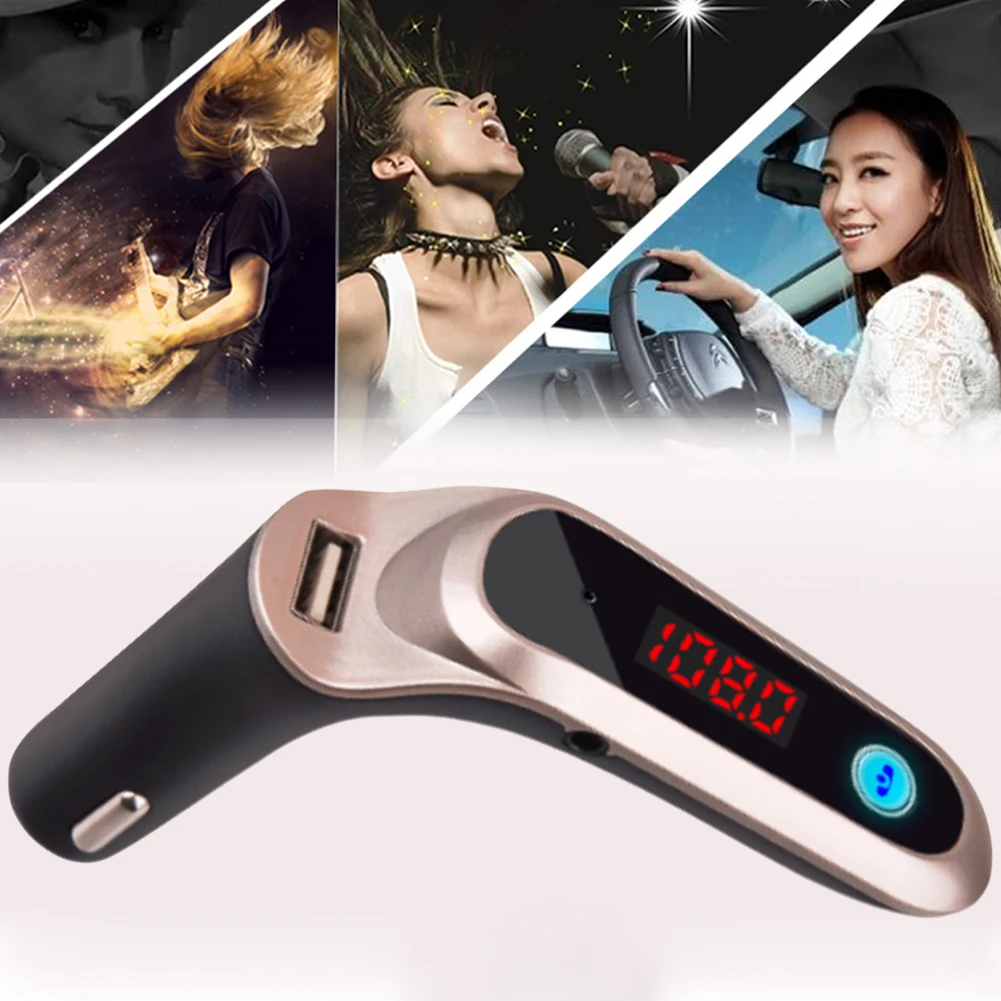 Bluetooth аксессуары Автомобильный mp3 плеер Музыкальный адаптер светодиодный Многофункциональный fm-передатчик ЖК-дисплей двойной USB беспроводной портативный