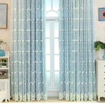 

1PC Comfortable Translucent Screens For Bedroom Embroidered Stripes Curtain Living Room Printed Sun-shading Curtain