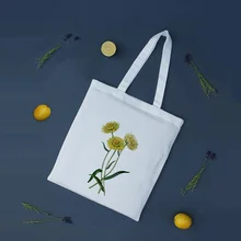 Сумка-тоут с цветочным принтом для ежедневного использования, тканевая сумка с логотипом, хозяйственная сумка, эко многоразовая утилизация текста, сделай сам
