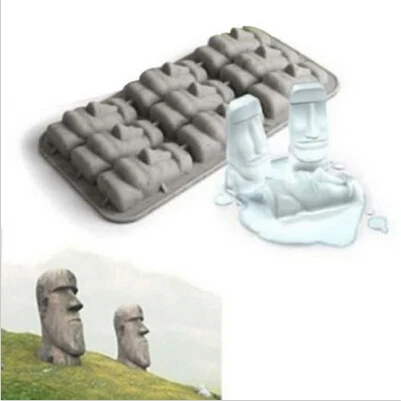Новинка каменные статуи из пасхального острова Moai замораживаемый силиконовый
