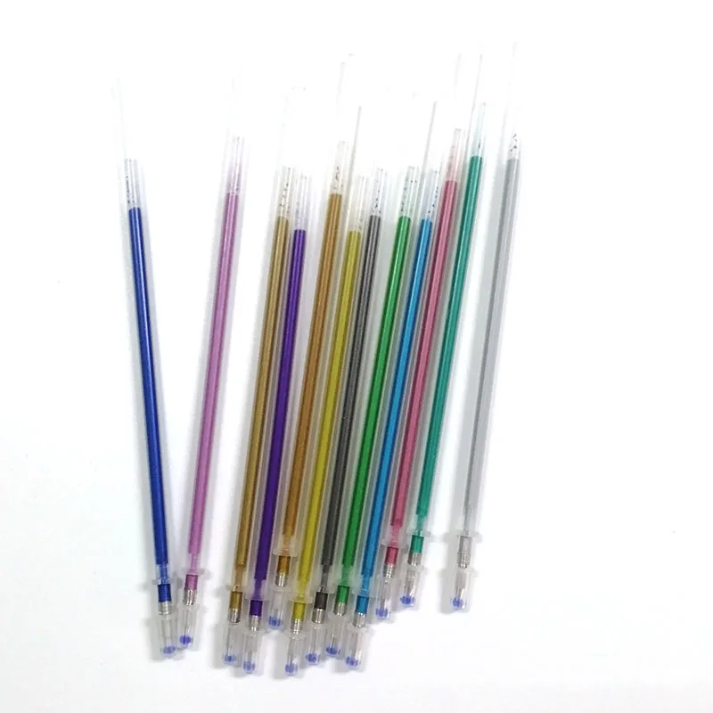 12/24 Colors Pen Refills Glitter Highlighter Gel Pen Core for Drawing Painting Marker Stationery School Office Supplies