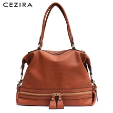 CEZIRA мягкая PU Сумка-тоут женская Роскошная стильная женская сумка на молнии модный дизайн Хобо женская сумка через плечо из Веганской кожи