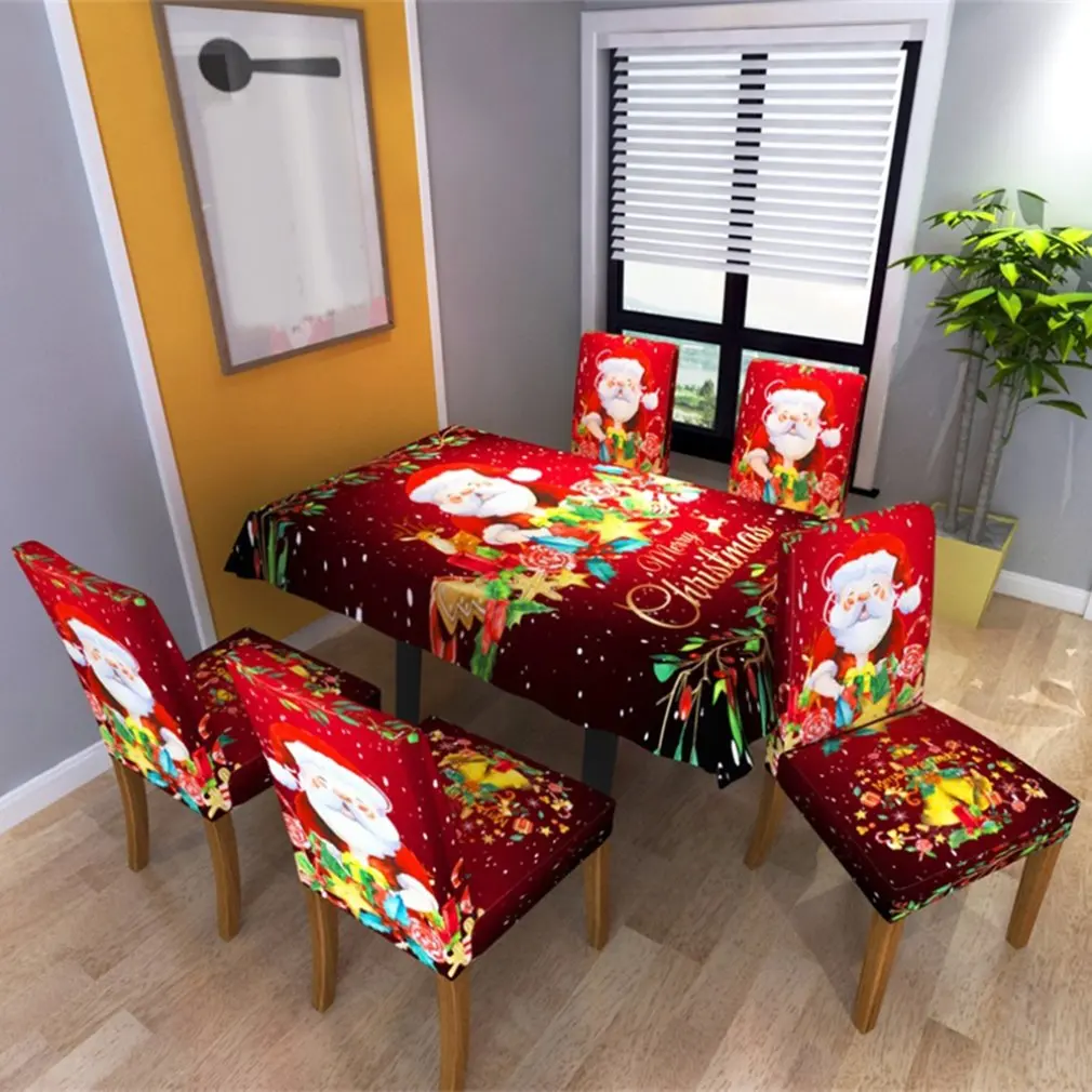 tablecloth140x180 Рождество Санта Клаус и конфеты скатерть с рисунком/крышка стула цифровая печать рождественские украшения стола - Цвет: tablecloth140x180