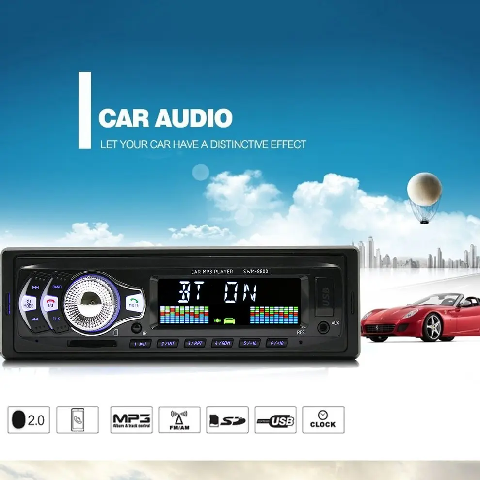 Автомобильный MP3 плеер FM радио приемник USB зарядка стерео цифровой дисплей мультимедиа с пультом дистанционного управления