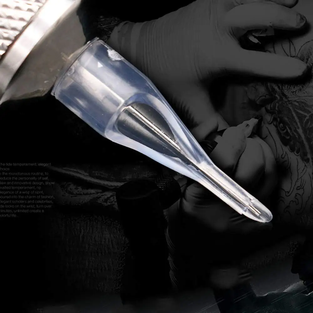50/100pcs Assorted Disposable 3/5/7/9/11/14/18R Round Size Tattoo Tips for RL tattoo Needles Clear Plastic Sterilize Tip