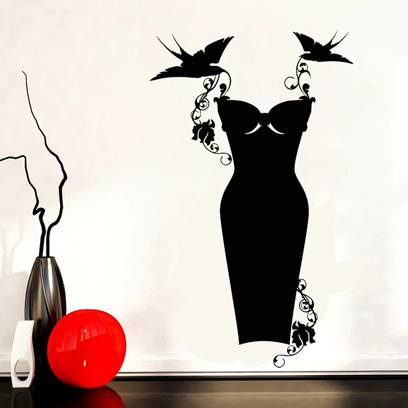 Details about   Cute Fashion Boutique Wall Sticker Wallpaper For Fashion Store Mural Poster