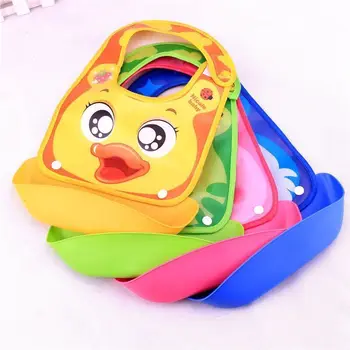 

Baby bibs Cartoon infant kids Pvc Three-dimensional Waterproof Silica Gel Children Dinner Bag