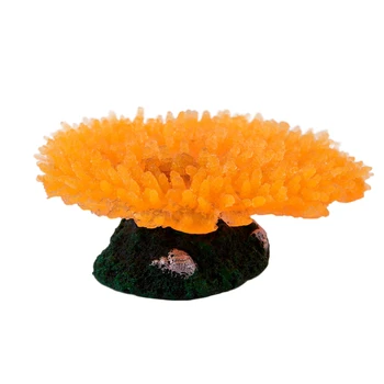 

Aquarium Tank Orange Silicone Artificial Sea Anemone Coral Ornament 2 inch