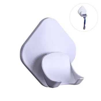 

High Quality ABS Self Adhesive Razor Holder Detachable Shower Wall Hook Multi Purpose Razor Storage Rack Hanger