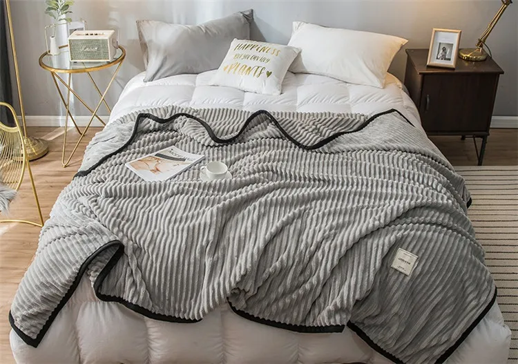 Мягкое розово-желтое Полосатое одеяло на диване для путешествий/кровати/автомобиля декоративные портативные пледы кондиционер покрывало