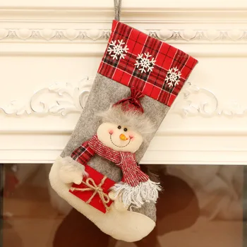 

1xChristmas Santa Claus Stocking Socks Xmas Tree Decor Gift Candy Hanging Bag