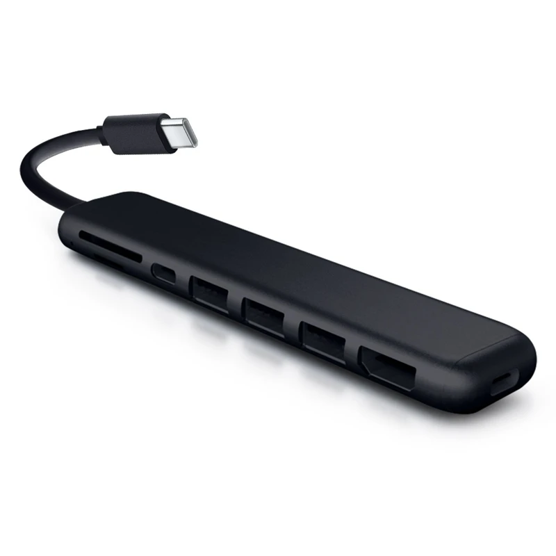 Usb C концентратор, 8-в-1 Тип C концентратор, 4K кабель-Переходник Usb C на Hdmi, с 3 портами(стандарт 3,0 Порты, светодиодный дисплей, Sd/Tf Card Reader, Usb-C Мощность доставки, портативный для Mac Pro