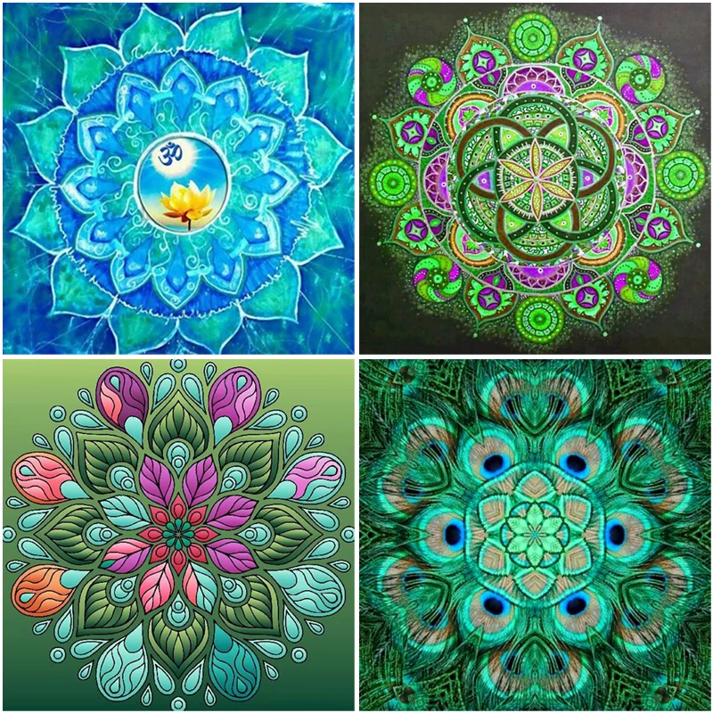 

5D Diamond Panting Cross Stitch Mandala Picture Diamond Mosaic Rhinestones Full Round Square Drill Diamond Embroidery Home Decor