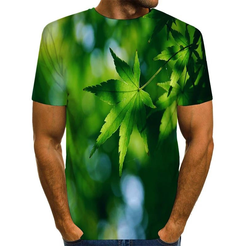 

UNEY Maple Leaf T Shirts For Men US Size Shirt Natural Short Sleeve Men/Woman Shirt Boy Round neck Tops