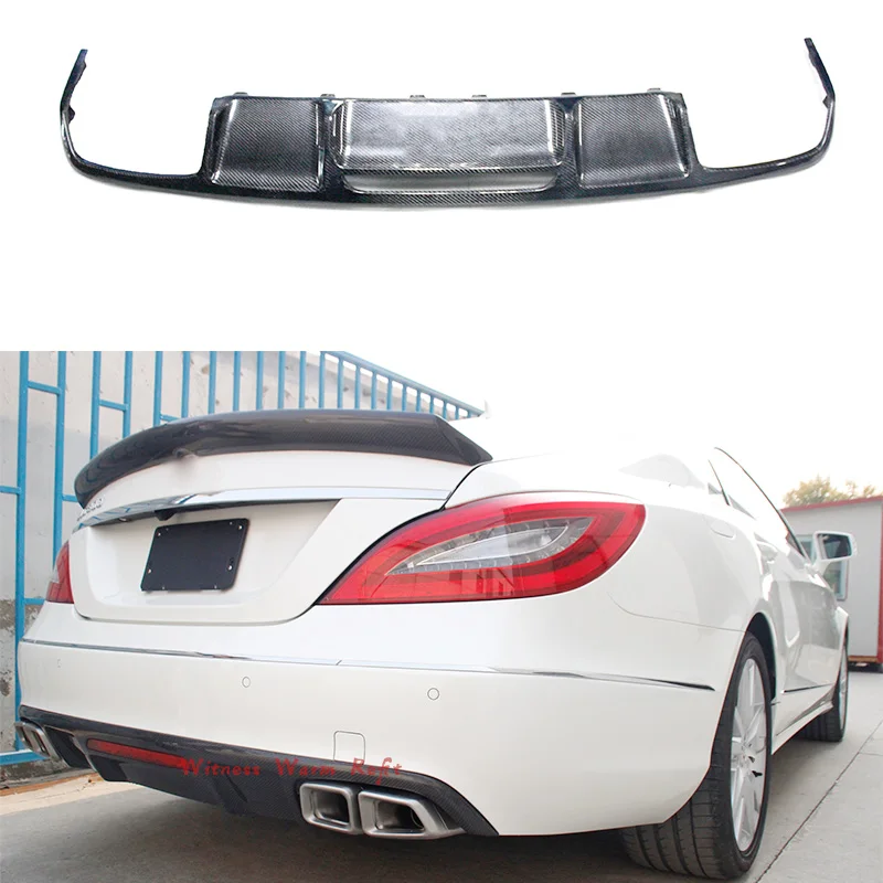Для Mercedes-Benz CLS class W218 AMG style CLS300 2012+ задний бампер из углеродного волокна для губ задний спойлер