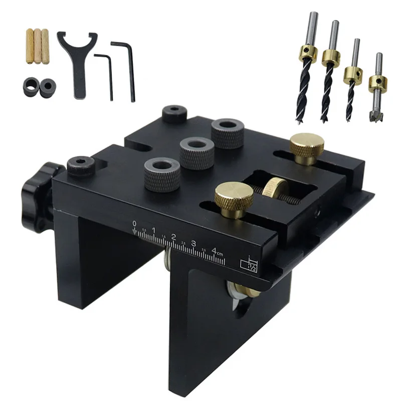 

Tool Doweling Jig Kit Parts 3in1 Woodworking Clip Clamp Adjustable Drill