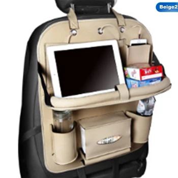 

Car Styling Organizer Bottle Holder Leather Car Tissue Cup Food Phone Storage Bag Folding 3 Colors Car Seat Back Seat