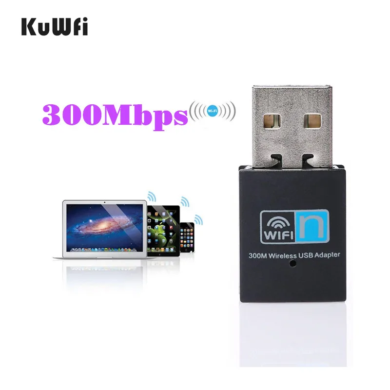 KuWFi 300 м USB Wifi адаптер Realtek RTL8192EU чипсет 2T2R мини беспроводная WIFI сетевая карта 802 11