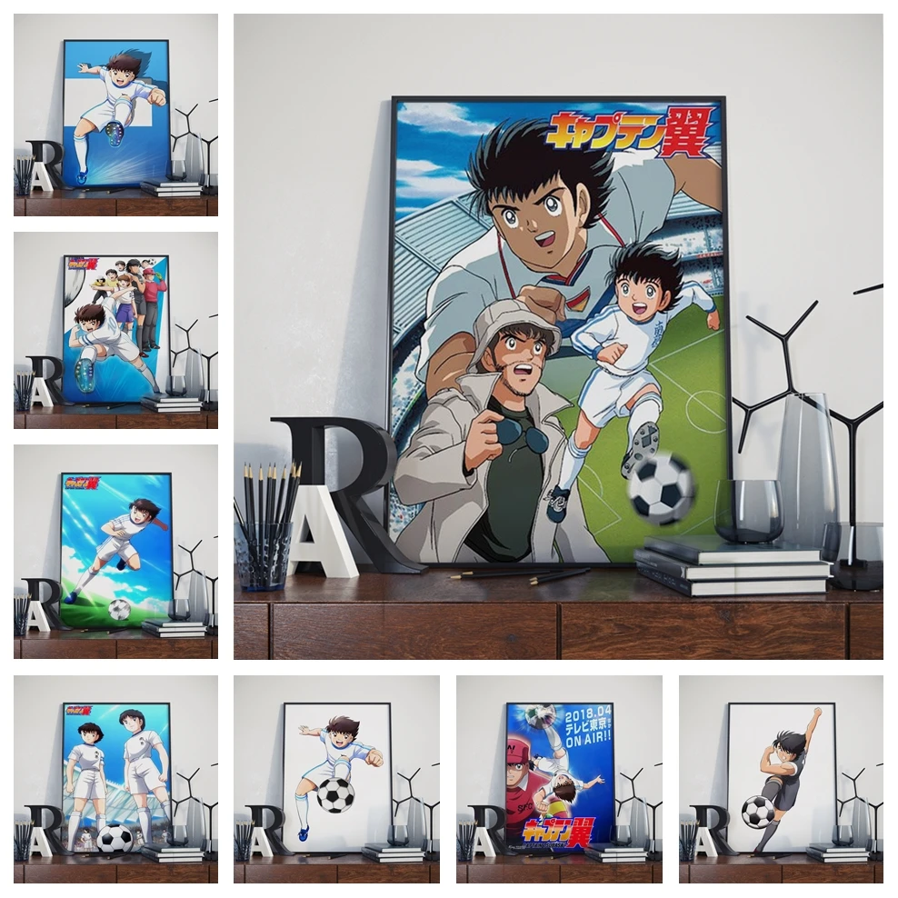 Japanes eanime Captain Tsubasa Cartoon Art Decor Picture Quality Canvas Painting Home Decor Nursery Kids Room Wall Decor A852