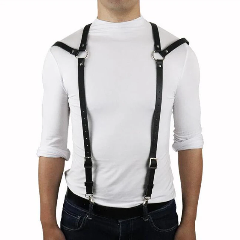 Мужской ремень из искусственной кожи на плечо, нагрудный Топ, регулируемый ремень для костюма, мужской сексуальный корсет-бондаж, ремни для нижнего белья - Цвет: bb
