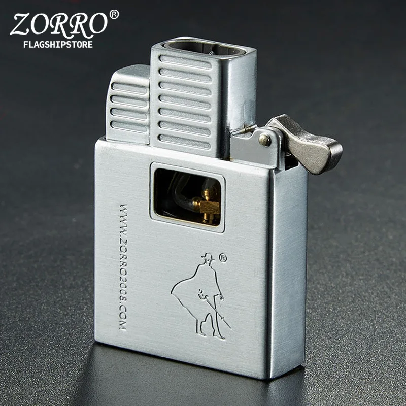 

ZORRO Jet Smoking Lighter Hong Kong Origional Double Flame Windproof Cigarette Cigar Lighter Movement Inflatable Liner Wholesa