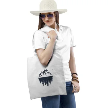 

Cotton Women Men Large Capacity Shopping Bag Girl Book Handbags Canvas Tote bags Reusable Cotton Grocery Pouch