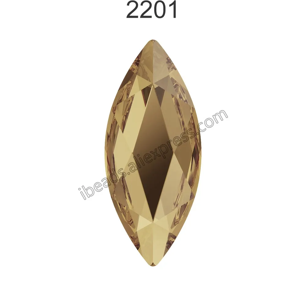 Оригинальные стразы Swarovski 2201 Marquise с плоской задней частью без горячей фиксации Стразы для женщин для украшения ногтей - Цвет: Crystal 001 GSHA F